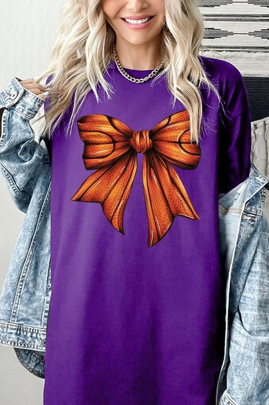 Coquette Basketball Bow Graphic Heavy Cotton Tee