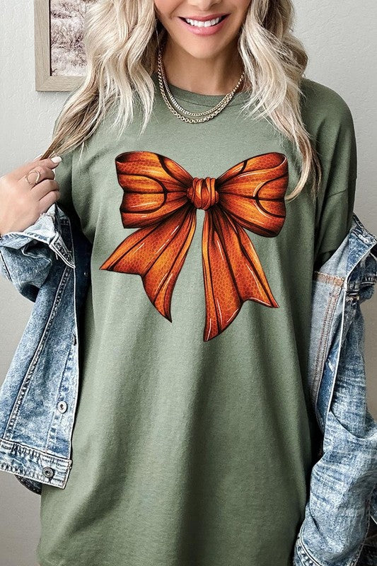 Coquette Basketball Bow Graphic Heavy Cotton Tee