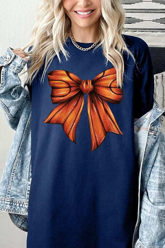 Coquette Basketball Bow Graphic Heavy Cotton Tee