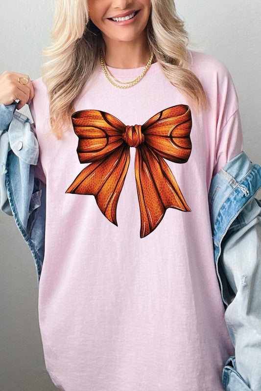 Coquette Basketball Bow Graphic Heavy Cotton Tee