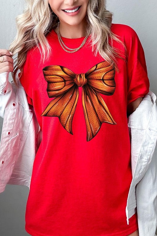 Coquette Basketball Bow Graphic Heavy Cotton Tee