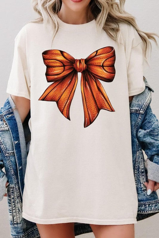 Coquette Basketball Bow Graphic Heavy Cotton Tee
