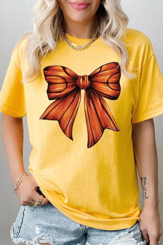 Coquette Basketball Bow Graphic Heavy Cotton Tee