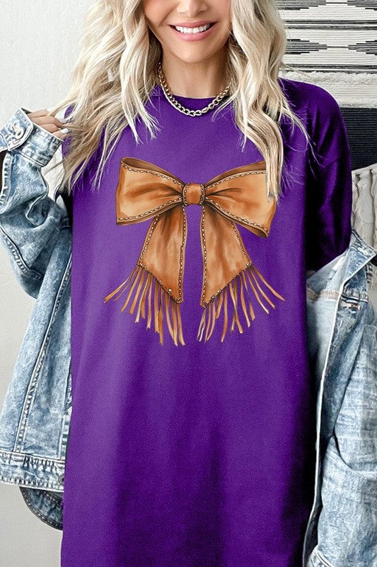 Western Cowgirl Bow Graphic Heavy Cotton Tee