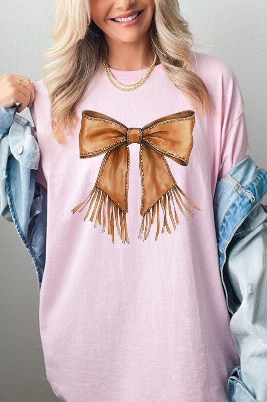 Western Cowgirl Bow Graphic Heavy Cotton Tee