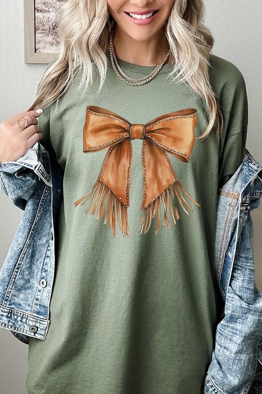 Western Cowgirl Bow Graphic Heavy Cotton Tee