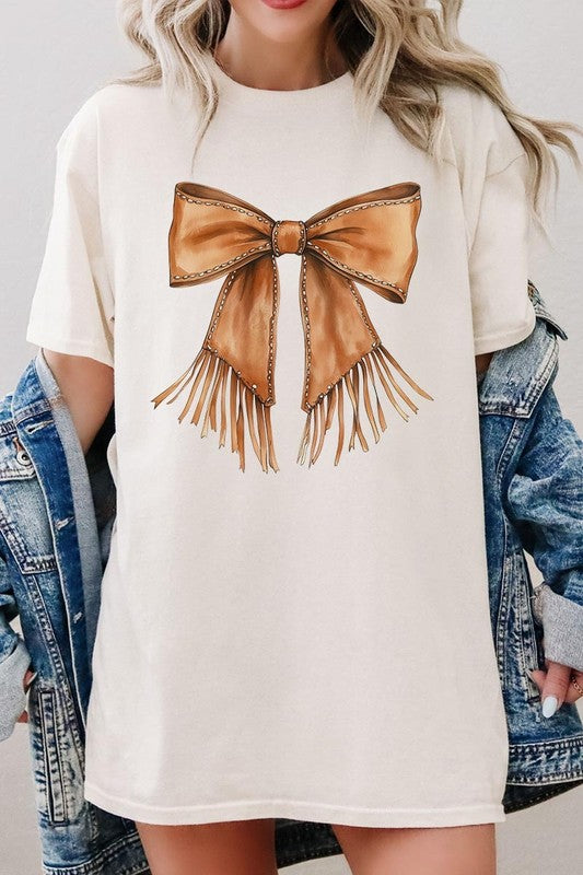 Western Cowgirl Bow Graphic Heavy Cotton Tee