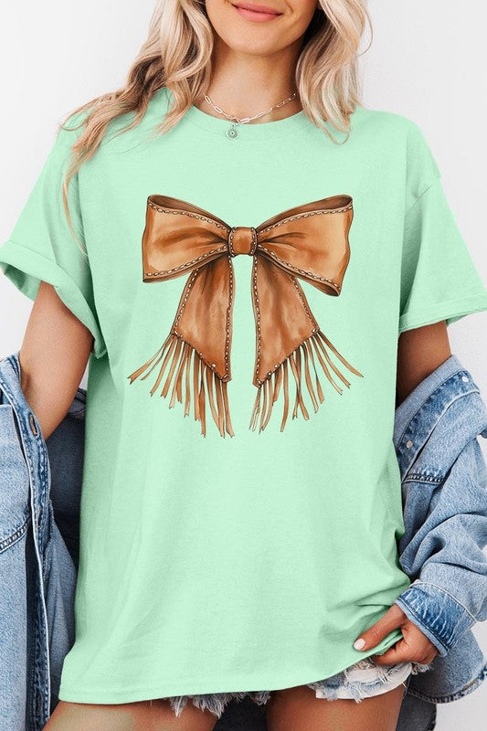 Western Cowgirl Bow Graphic Heavy Cotton Tee