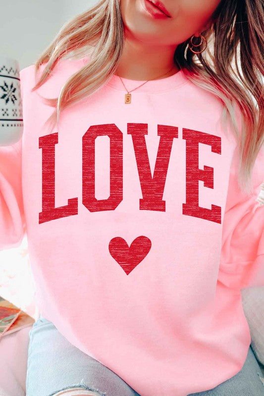 LOVE HEART VALENTINES GRAPHIC SWEATSHIRT