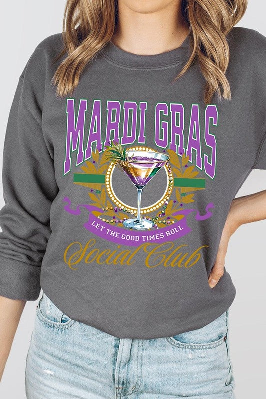 Mardi Gras Cocktail Graphic Sweatshirt
