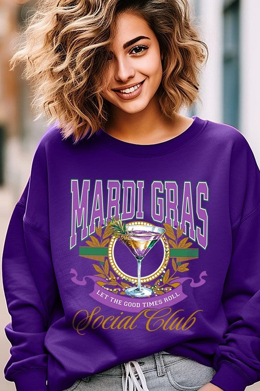 Mardi Gras Cocktail Graphic Sweatshirt