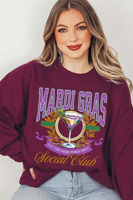 Mardi Gras Cocktail Graphic Sweatshirt