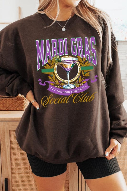 Mardi Gras Cocktail Graphic Sweatshirt