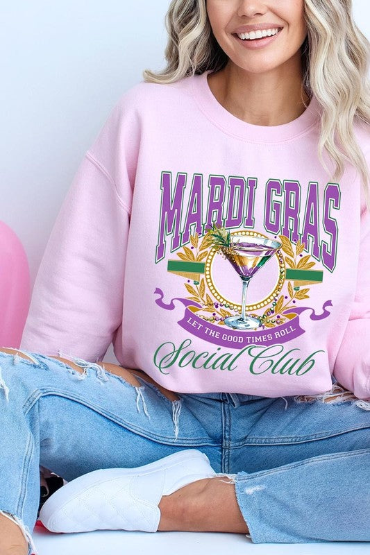 Mardi Gras Cocktail Graphic Sweatshirt