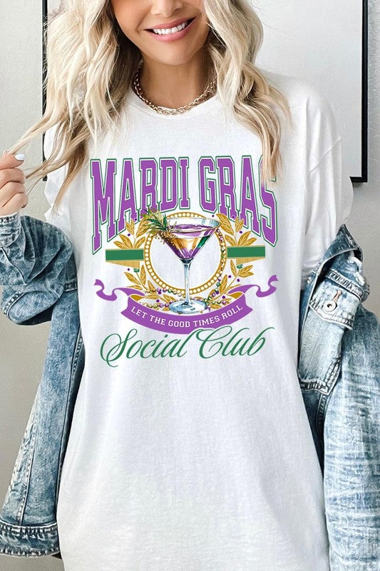 Mardi Gras Cocktail Graphic Plus Heavy Cotton Tee