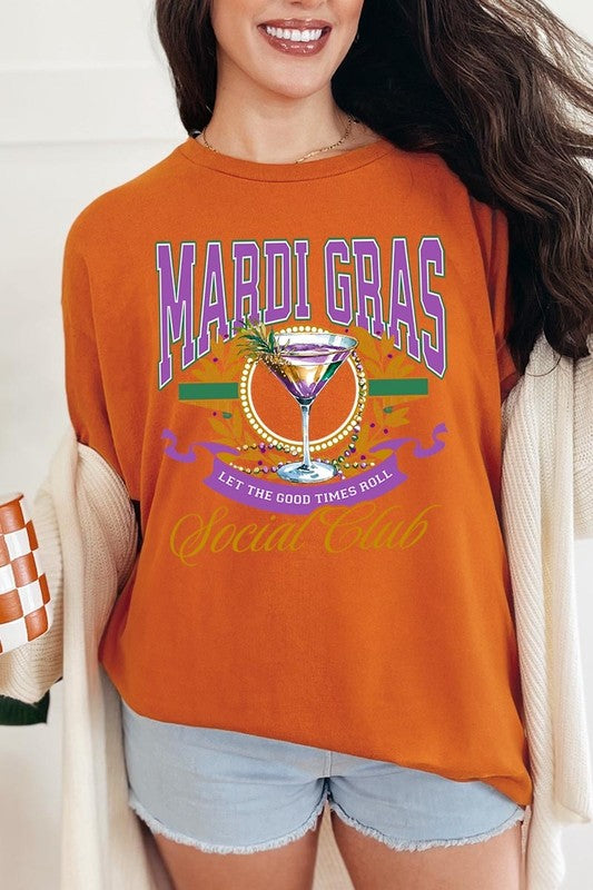 Mardi Gras Cocktail Graphic Plus Heavy Cotton Tee