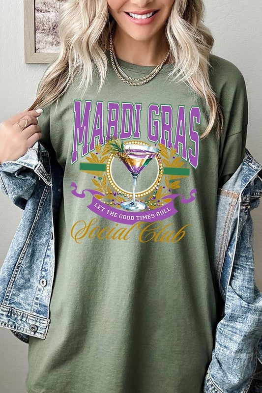 Mardi Gras Cocktail Graphic Plus Heavy Cotton Tee