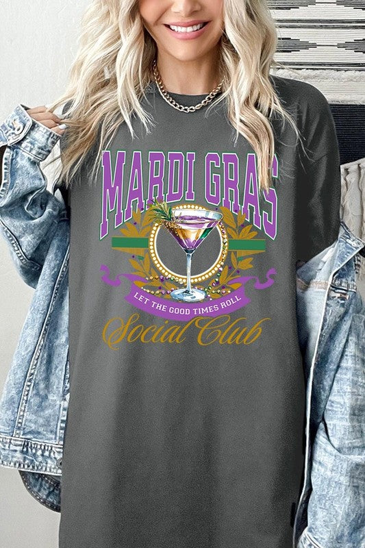 Mardi Gras Cocktail Graphic Plus Heavy Cotton Tee