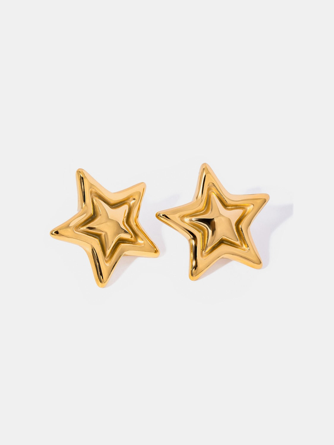 Stainless Steel Star Stud Earrings