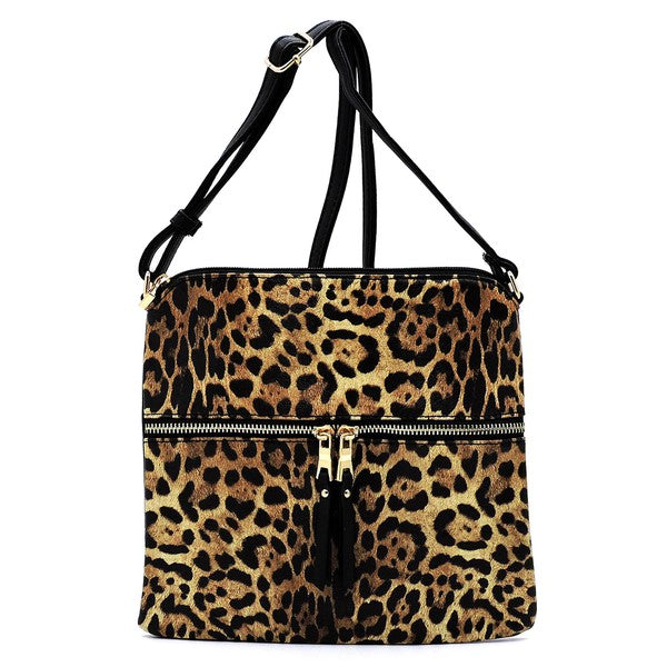 Leopard Zip Crossbody Bag