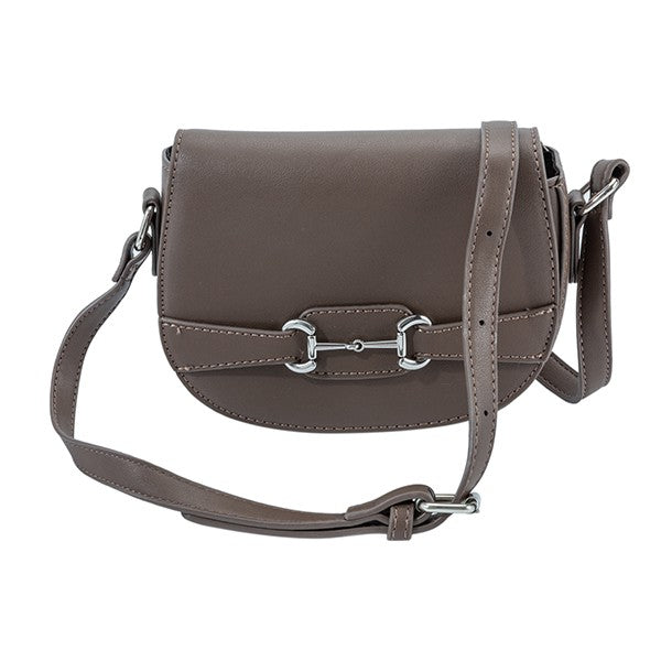 PU LEATHER MINI SADDLE CROSSBODY BAG