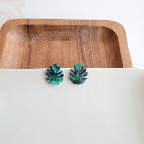 Monstera Leaf Studs