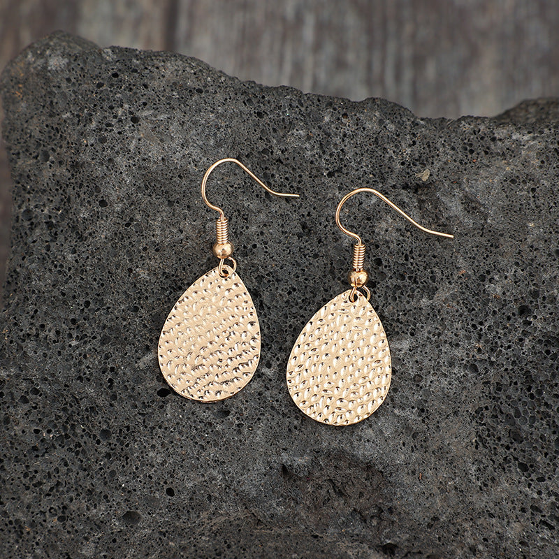 Gold-Plated Alloy Teardrop Earrings