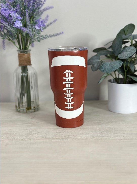 Football 30 oz Stainless Steel Tumbler