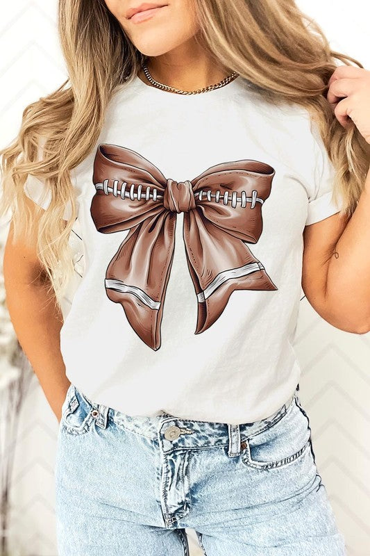 Coquette Football Bow Graphic Tee