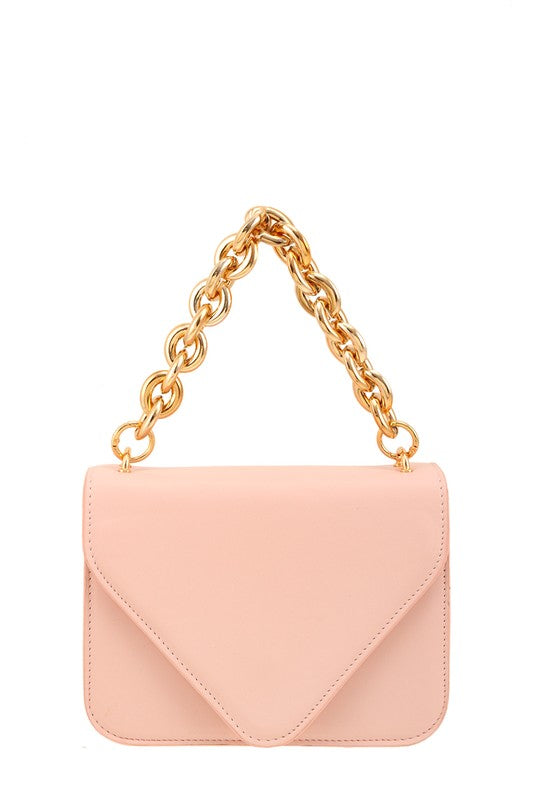 Envelope Style Chain Handle Crossbody Bag