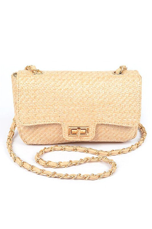 Straw Textured Shoulder Bag