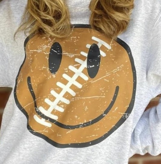 Football Smiley Face Crewneck Plus Size