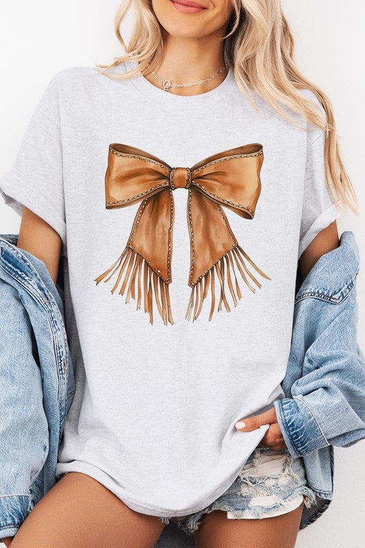 Western Cowgirl Bow Graphic Heavy Cotton Tee