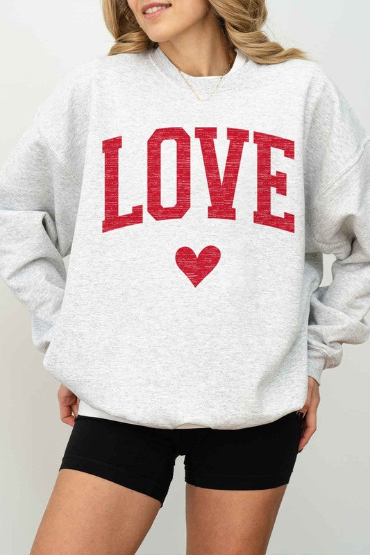 LOVE HEART VALENTINES GRAPHIC SWEATSHIRT