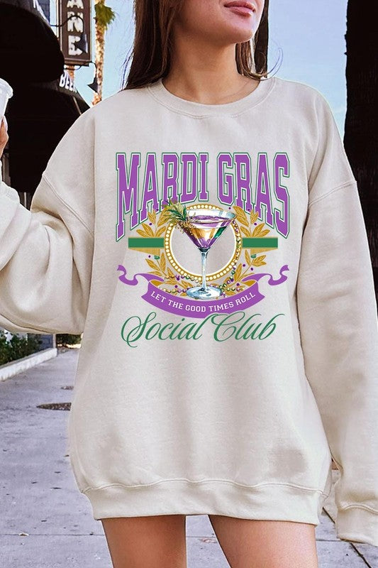 Mardi Gras Cocktail Graphic Sweatshirt