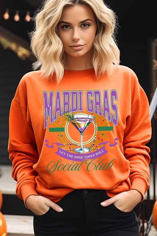 Mardi Gras Cocktail Graphic Sweatshirt