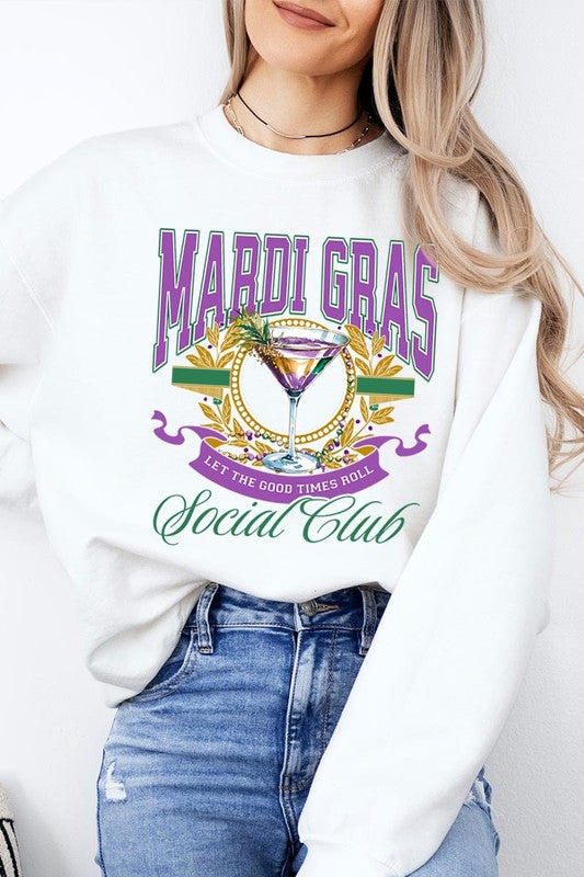 Mardi Gras Cocktail Graphic Sweatshirt