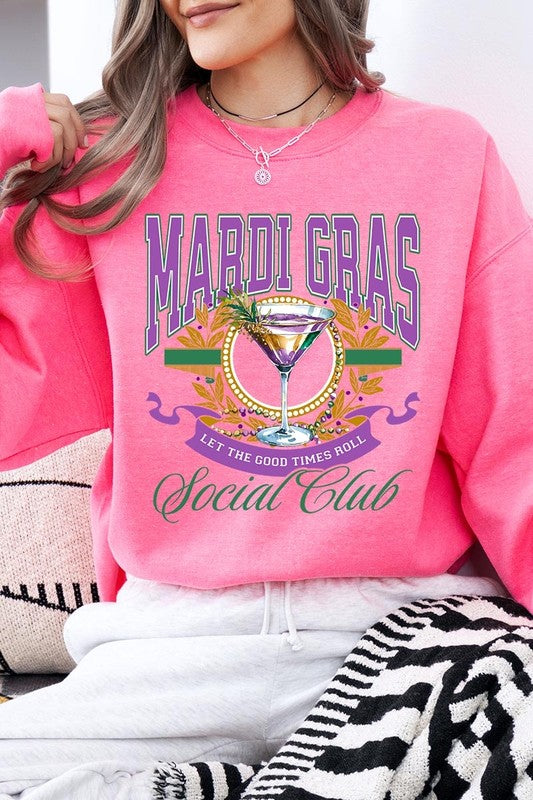 Mardi Gras Cocktail Graphic Sweatshirt