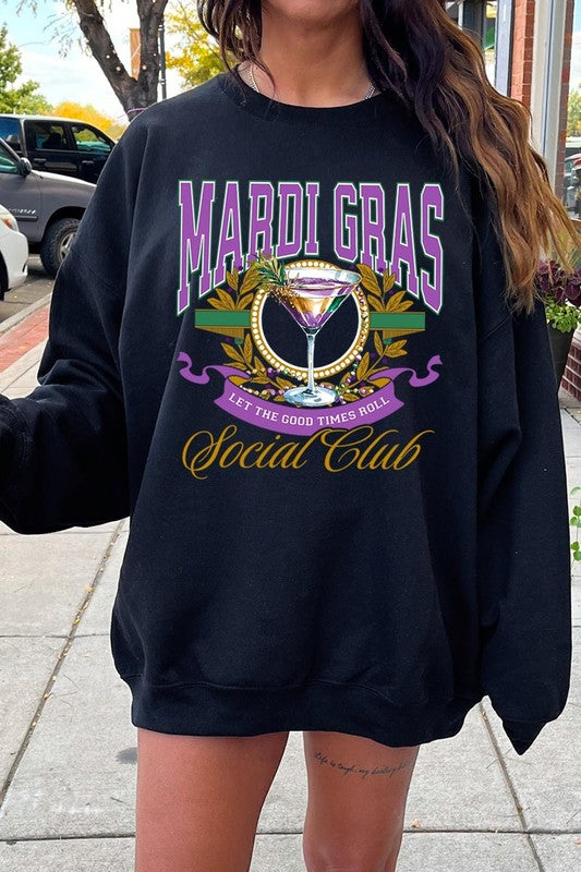 Mardi Gras Cocktail Graphic Sweatshirt