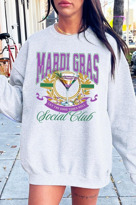 Mardi Gras Cocktail Graphic Sweatshirt