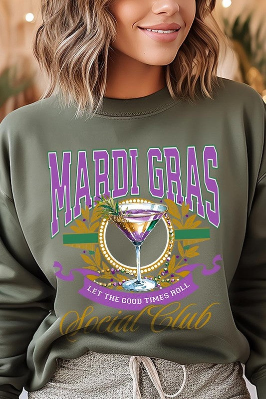 Mardi Gras Cocktail Graphic Sweatshirt