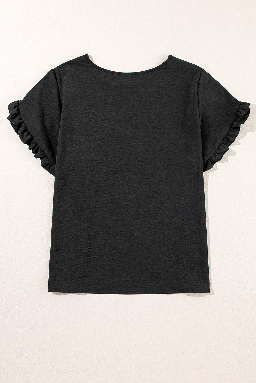 Dark Grey Ruffled Short Sleeve Plus Size Top