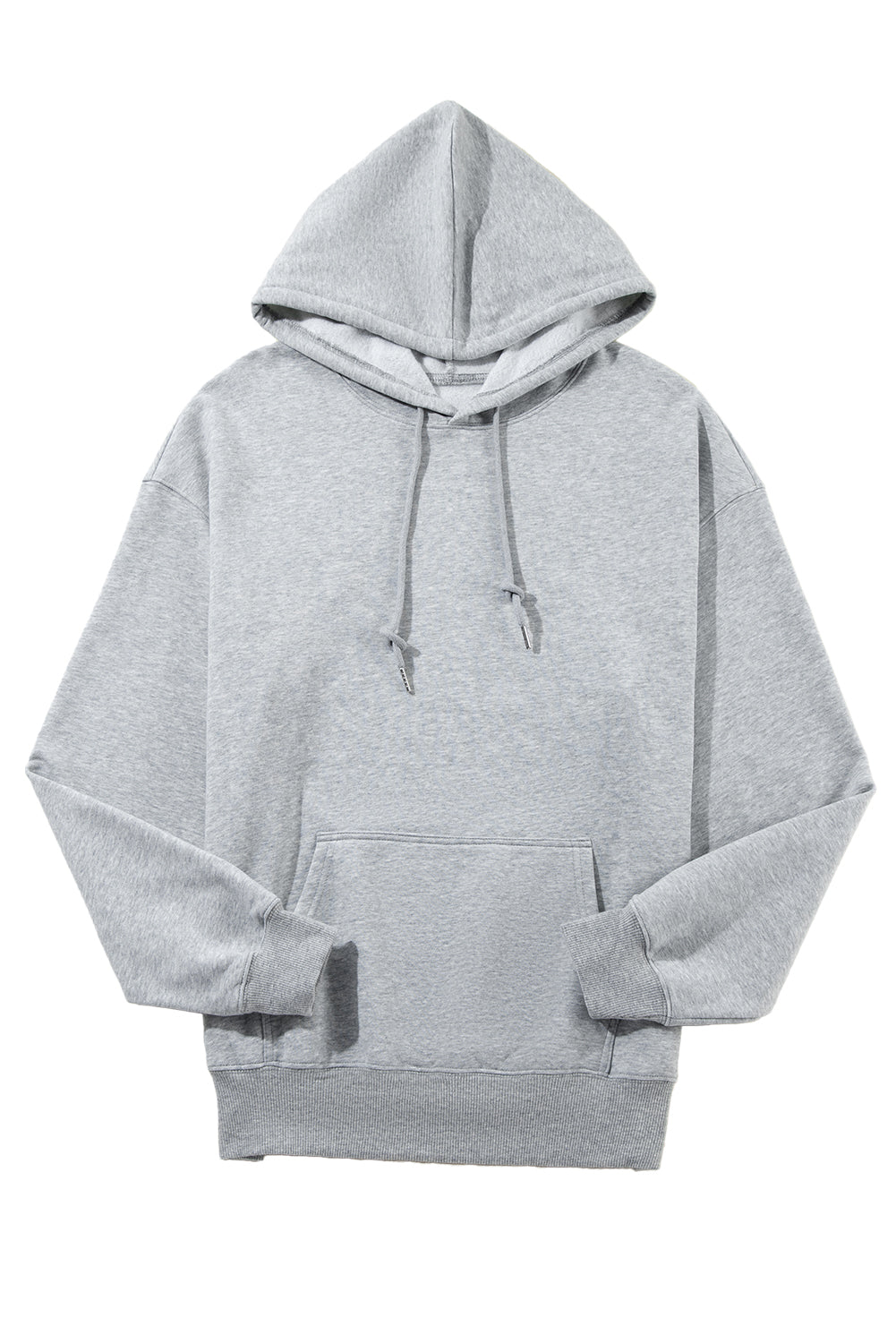 Light Grey Kangaroo Pocket Drawstring Oversized Hoodie