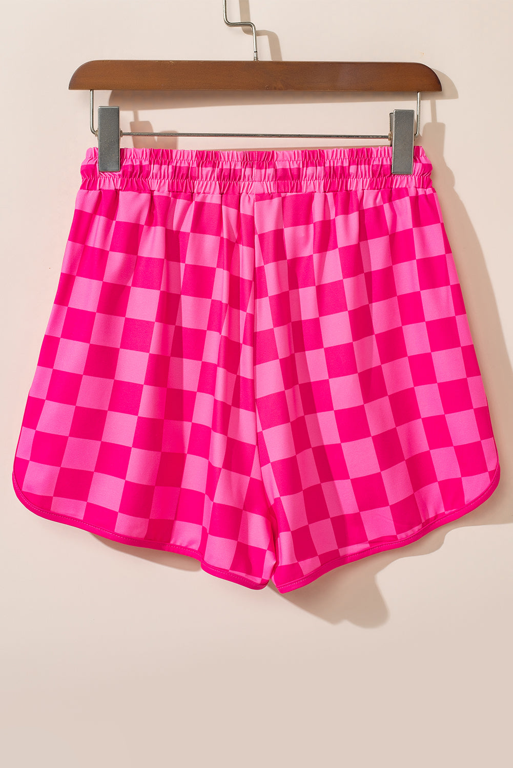 Drawstring Checkered Shorts with Pockets