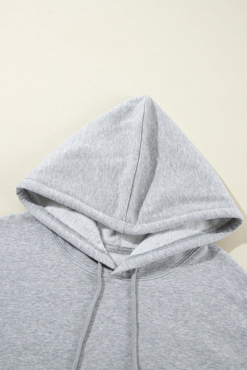 Light Grey Kangaroo Pocket Drawstring Oversized Hoodie