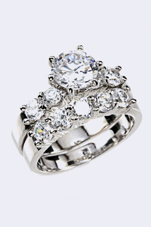 Cubic Zirconia Double Ring