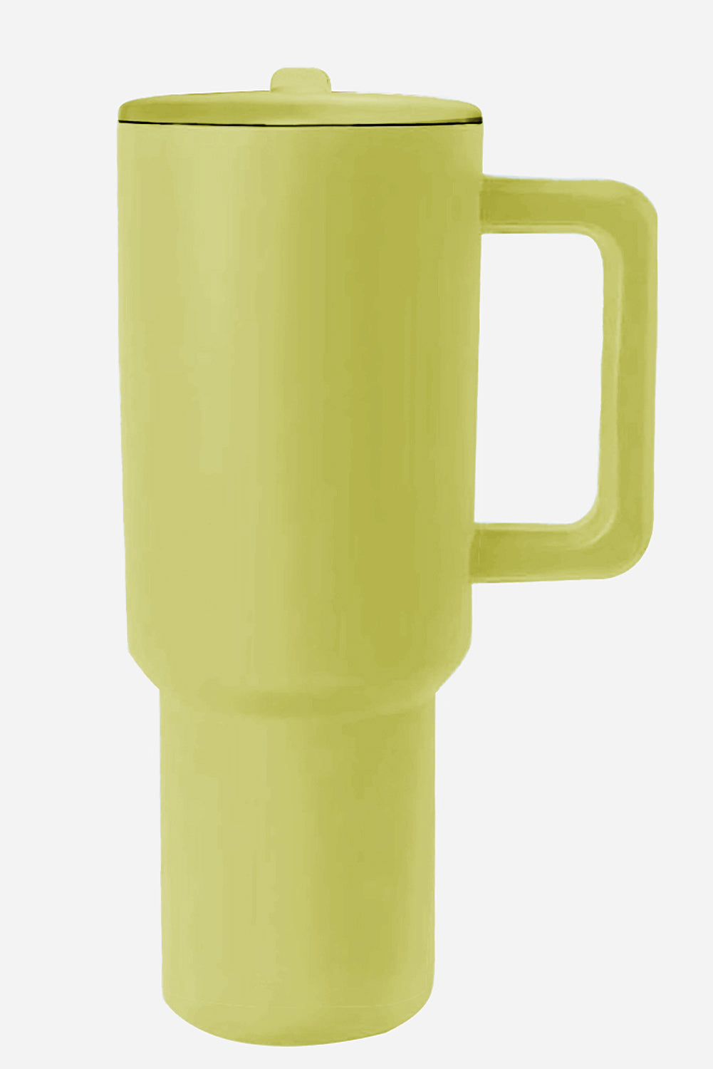 Pear Green Frosted Stainless Handle Large Vacuum Cup with Straw 1200ml